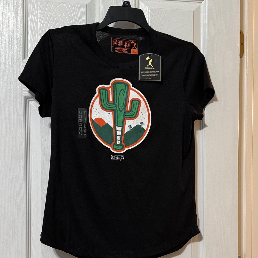 Baseballism Black Cactus Graphic Tee
